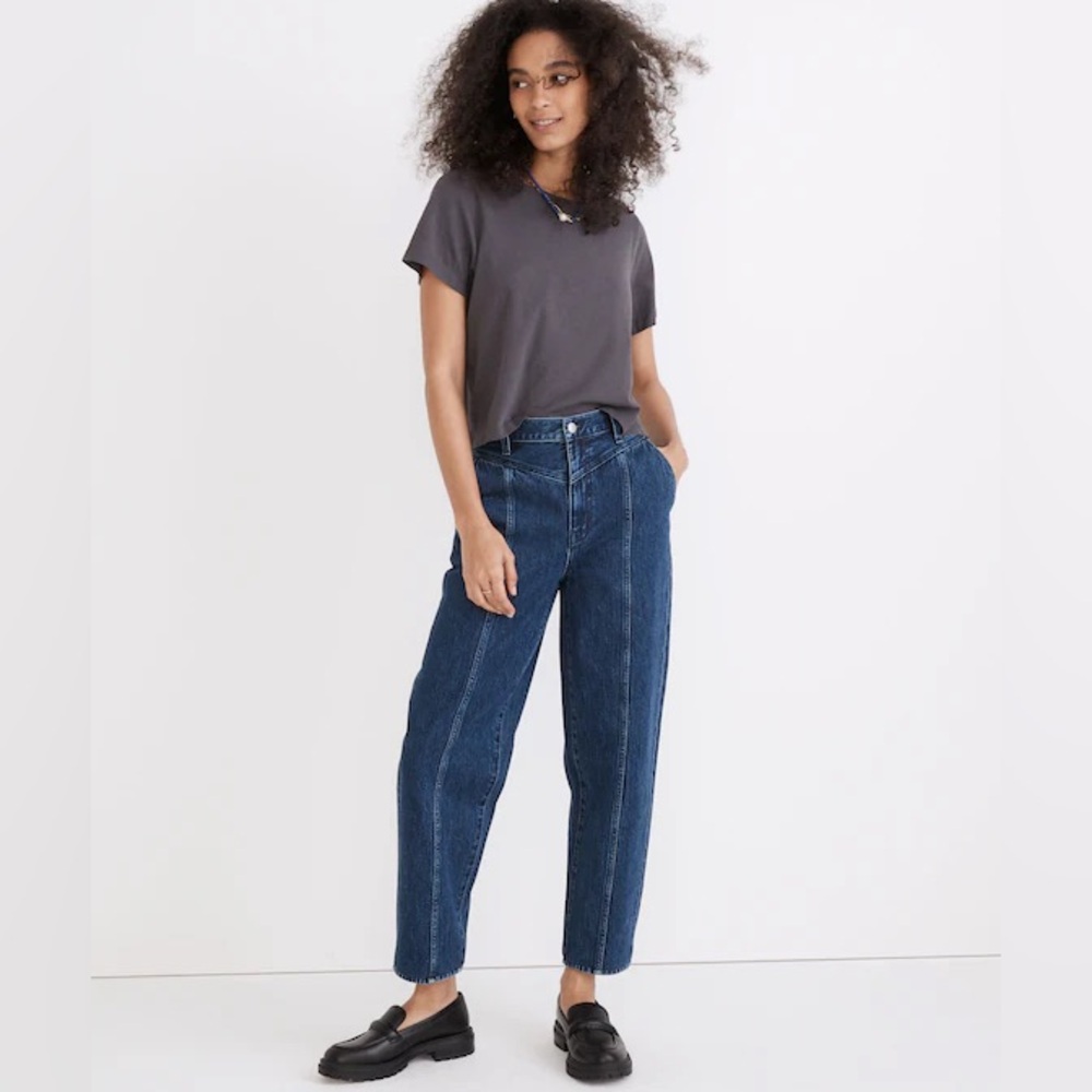 NWOT Madewell High Rise Rigid Balloon Jeans in Sanford Wash Women’s 24